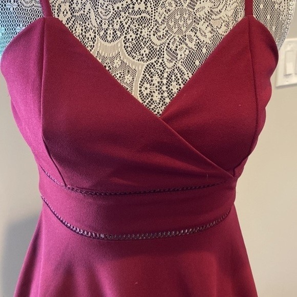 Francesca’s “Jun & Ivy” Burgundy / Red Flare Mini Dress - S | worn 1 time - Picture 3 of 5
